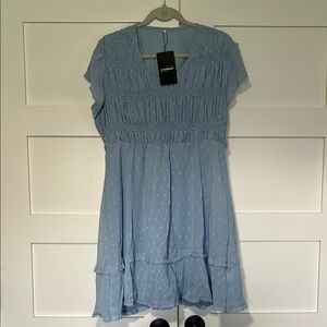 Faded Glory Light Blue Ruffle Dress
